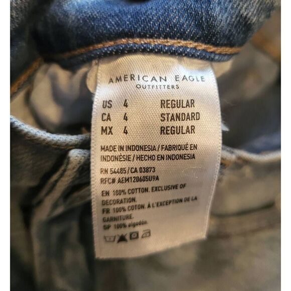 NWOT American Eagle Jeans Women's 4 Blue High Rise Stretch Baggy Medium - Picture 4 of 4